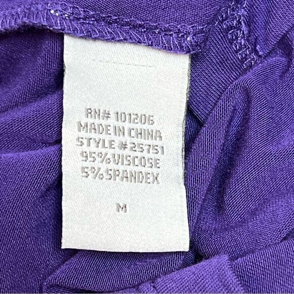 Soft Surroundings purple 3/4 sleeve shark bite tunic top size M - Picture 12 of 14